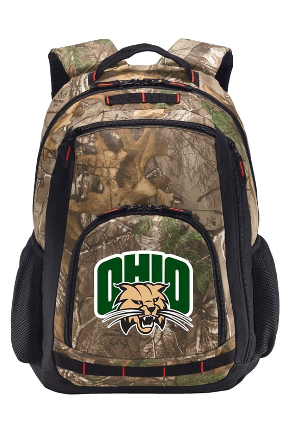 RealTree Camo Ohio University Backpack Ohio University Bobcats Camo Backpack with Laptop Computer Section