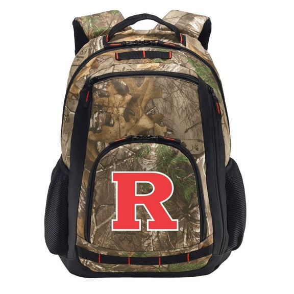 RealTree Camo Rutgers Backpack Rutgers University Camo Backpack with Laptop Computer Section