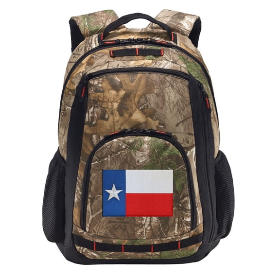 RealTree Camo Texas Flag Backpack Texas Camo Backpack with Laptop Computer Section
