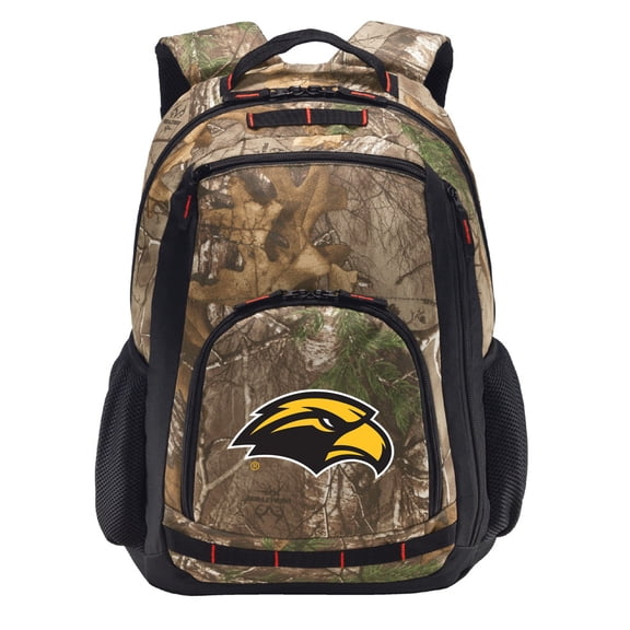 RealTree Camo USM Southern Miss Backpack USM Camo Backpack with Laptop Computer Section
