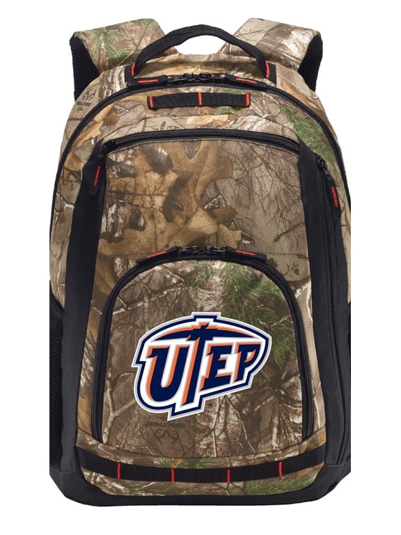 RealTree Camo UTEP Backpack UTEP Miners Camo Backpack with Laptop Computer Section
