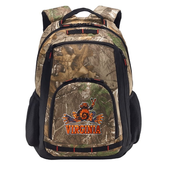 RealTree Camo UVA Peace Frog Backpack UVA Camo Backpack with Laptop Computer Section