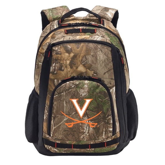 RealTree Camo UVA University of Virginia Backpack UVA Camo Backpack with Laptop Computer Section