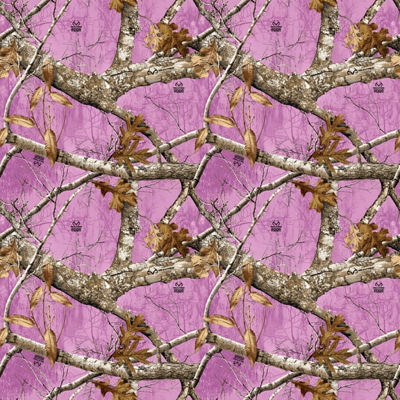 RealTree Cotton Fabric by Sykel-Realtree Edge Colors Pink