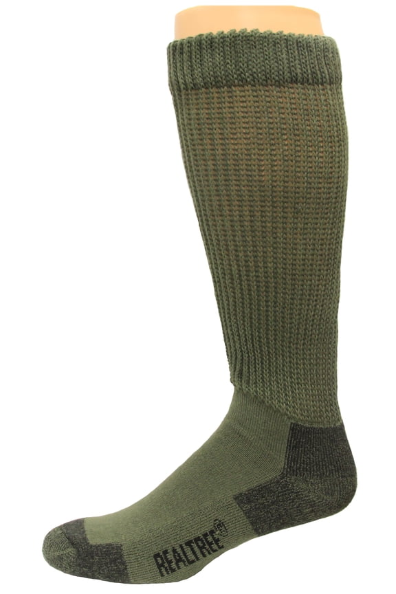 Non-Binding Boot Socks, 1 Pair, Large (M 9-13), Olive