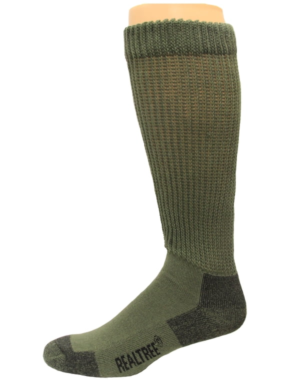 Non-Binding Boot Socks, 1 Pair, Large (M 9-13), Olive
