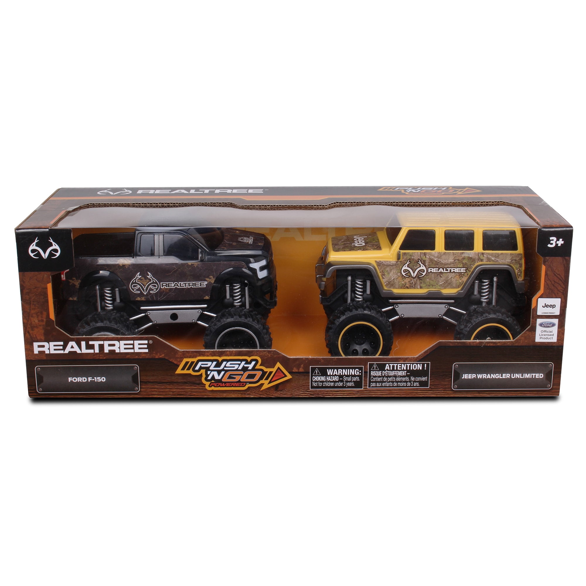 RealTree: Push & Go Ford F-150 & Jeep Wrangler Unlimited Trucks, 2 