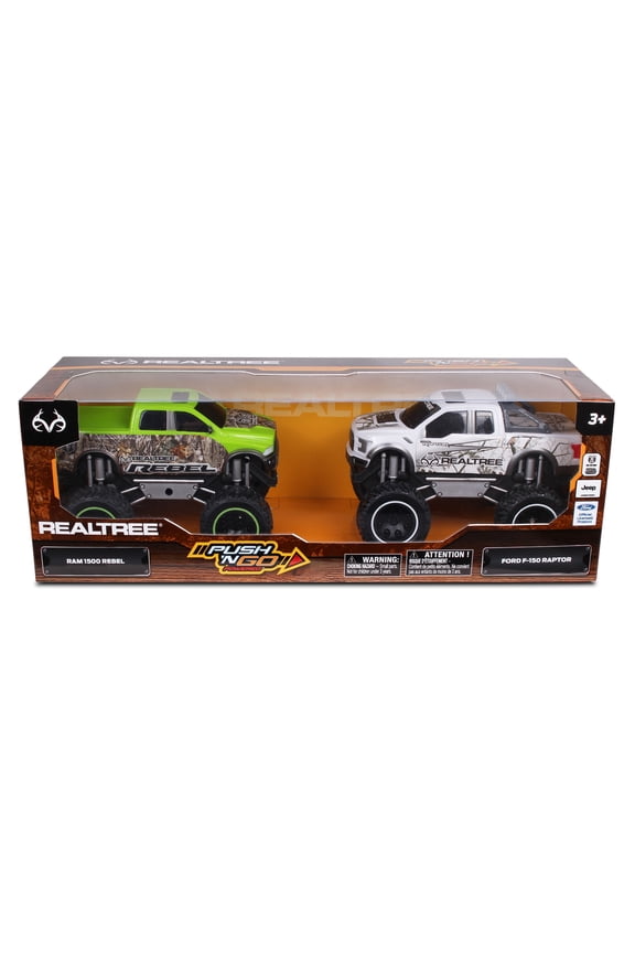 : Push & Go Ford F-150 Raptor & RAM Rebel Trucks, 2 Pack
