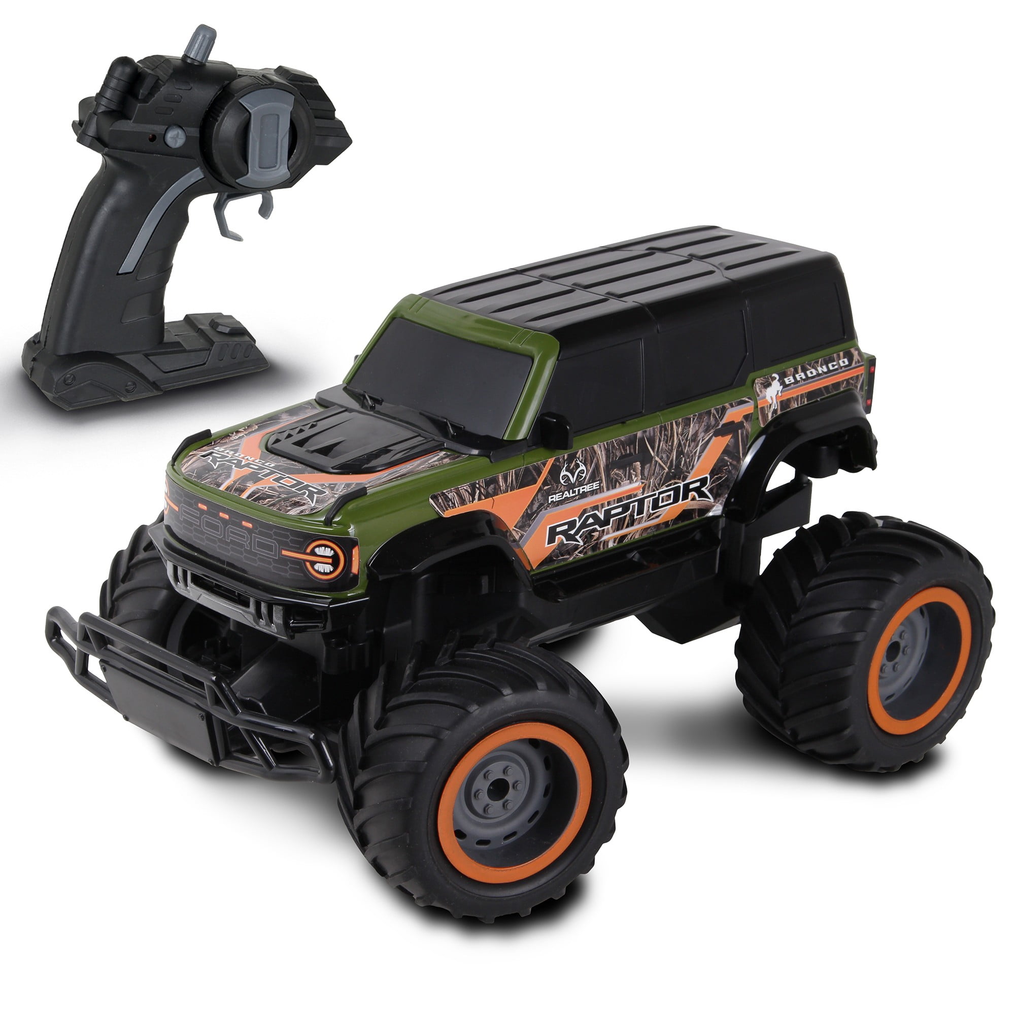 RealTree: RTR RC - Ford Bronco Raptor - Green-Orange-Camo - 2.4 Ghz High  Performance for Donuts \u0026 Wheelies, Turbo Boost, Radio Controlled Vehicle -  Walmart.com, image size:2000x2000
