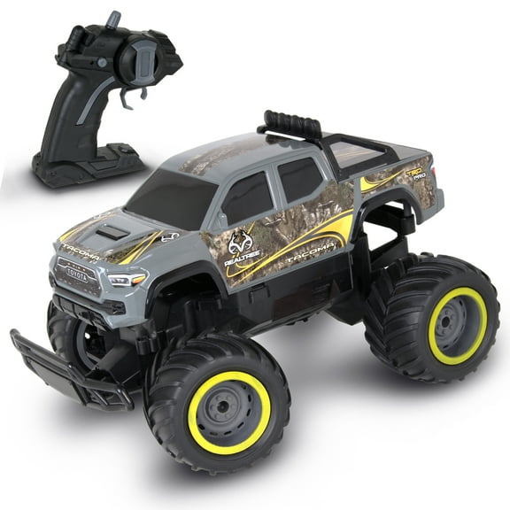RealTree: RTR RC - Toyota Tacoma - Gray Camo - 2.4 Ghz High Performance for Donuts & Wheelies, Turbo Boost, Ready-To-Run Radio Controlled Vehicle