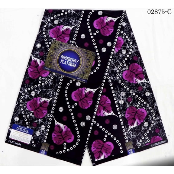 RealWax African Fabric 6 Yard Printed Wax Cotton Kente Cloth Traditional African Ankara Fabric for Party Dress