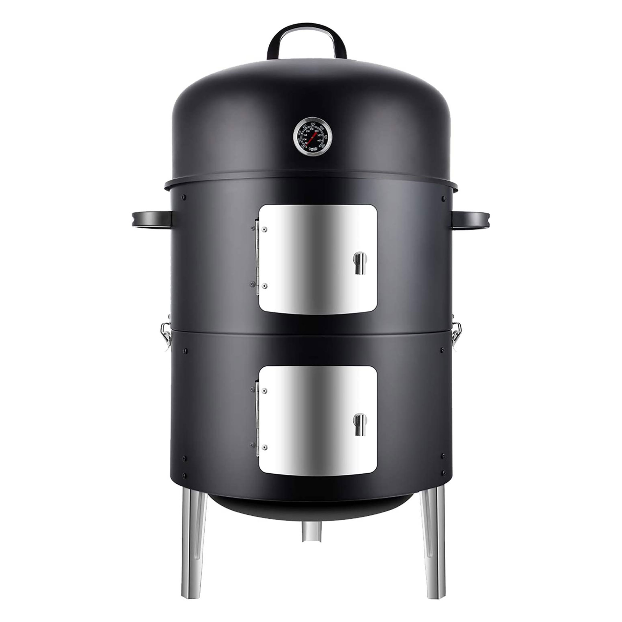 Realcook 17 inch Vertical Heavy Duty Steel Charcoal Outdoor Smoker, Black - image 1 of 9