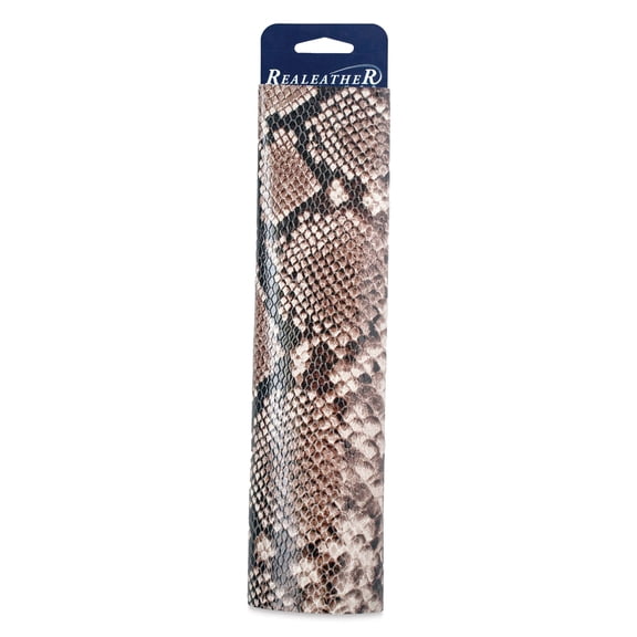 Realeather Printed Leather Trim - Python Taupe, 8-1/2" x 11"