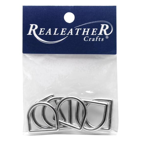 Realeather(R) Crafts D-Ring 3/4" 6/Pkg-Nickel
