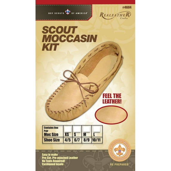 Realeather(R) Crafts Leather Moccasin Kit-Size 4/5