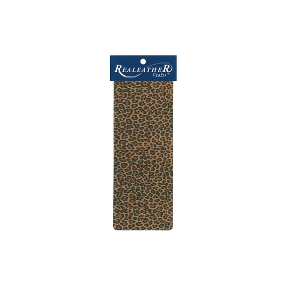 Realeather Printed Leather Trim - Mini Leopard, 9" x 3"