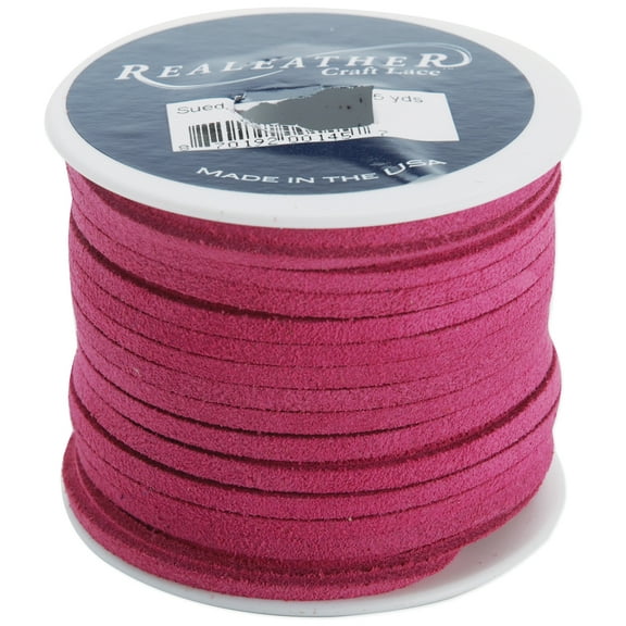 Realeather(R) Crafts Suede Lace 1/8"X25yd-Pink