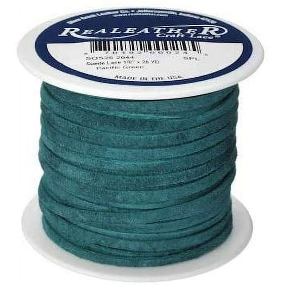 Realeather Suede Lace Pacific Green 1/8" x 25 yds. Made in USA