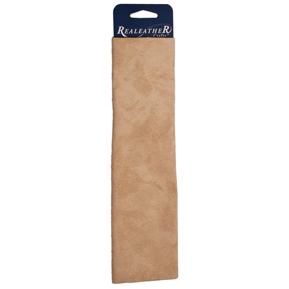 Realeather Suede Trim Piece, 9" x 3", Suede Beige