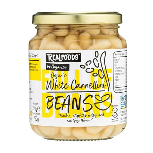 Realfoods Organic Cannellini Beans in Water 370g, British Import (Pack of 3)