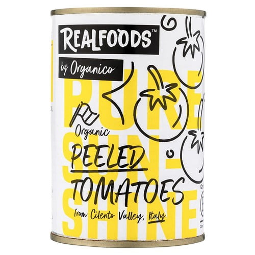 Realfoods Organic Peeled Tomatoes 400g, British Import (Pack of 3)