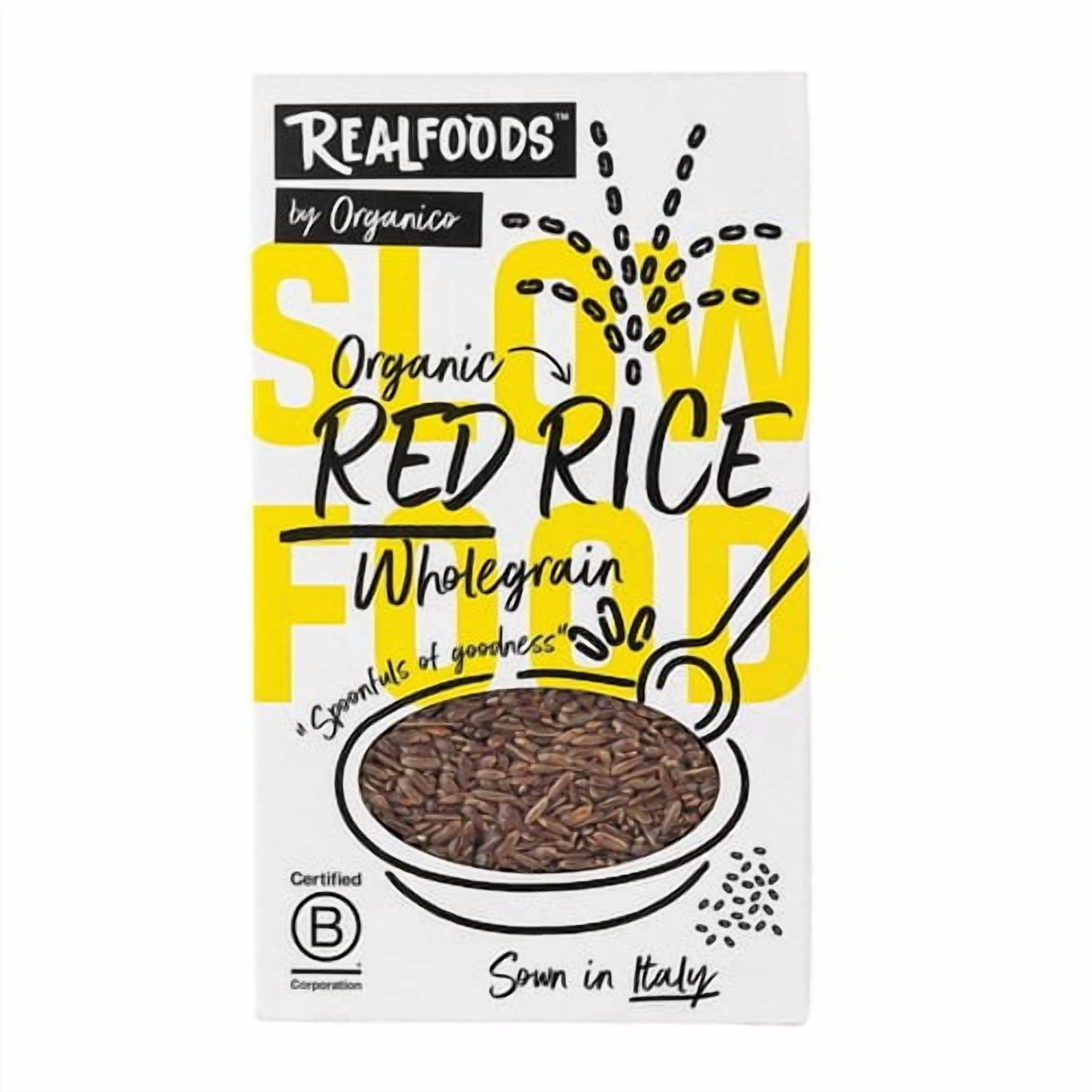 Realfoods Organic Red Wholegrain Rice 500g, British Import (Pack of 3)