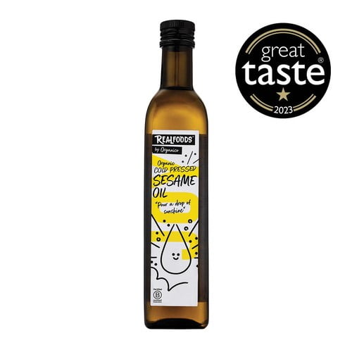 Realfoods Organic Virgin Sesame Oil 500ml, British Import (Pack of 2)