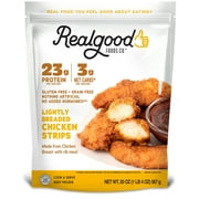 Realgood Foods Co. Lightly Breaded Chicken Breast Strips, Gluten-Free, 20 oz Regular Bag (Frozen)