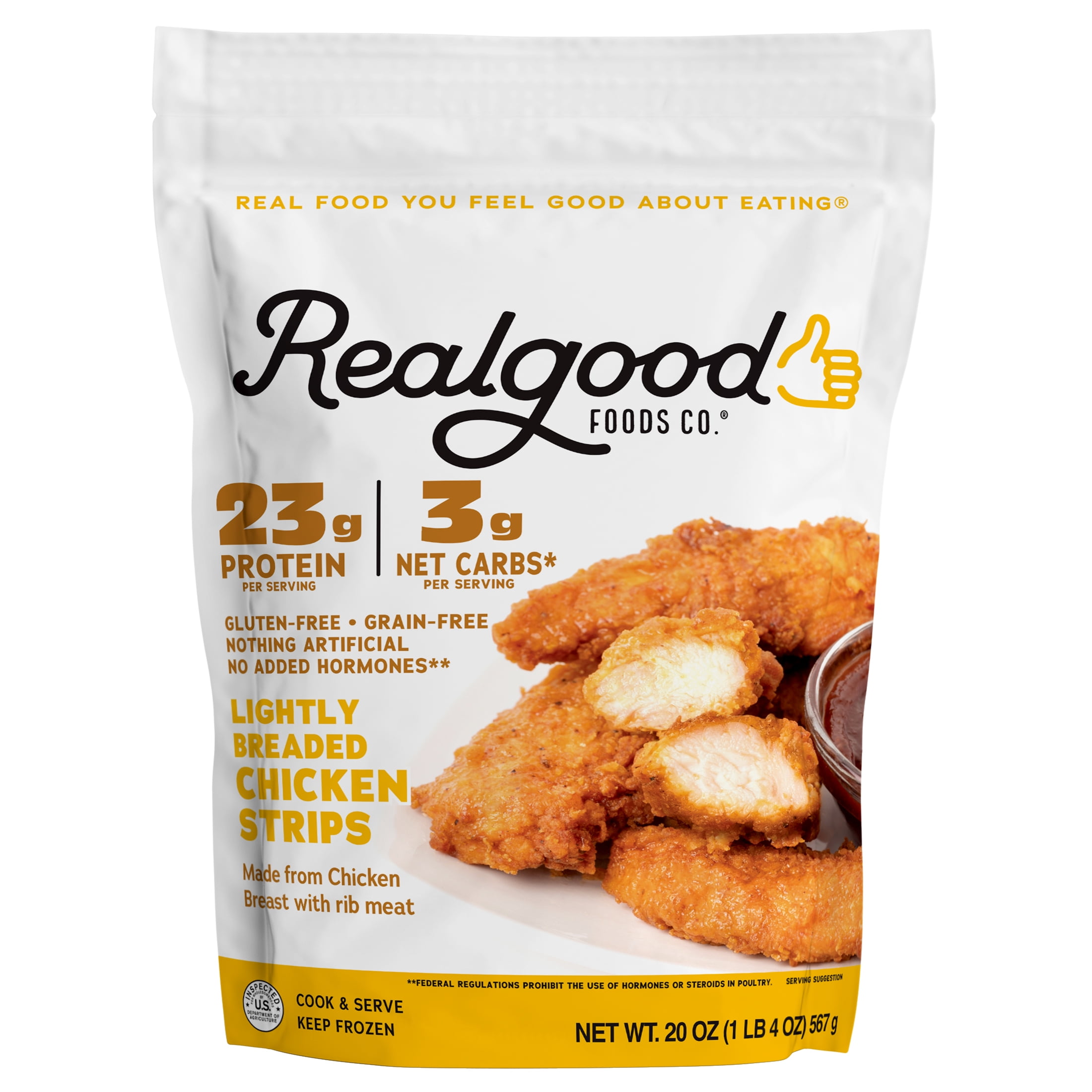 Realgood Foods Co. Lightly Breaded Chicken Breast Strips, Gluten-Free