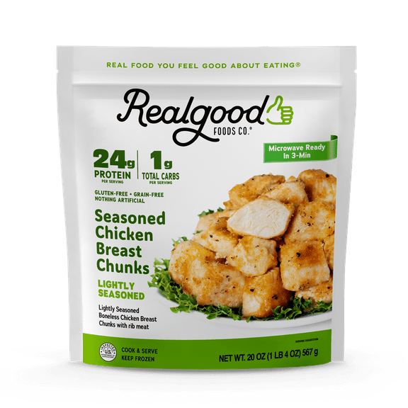 Realgood Foods Co. Lightly Seasoned Chicken Breast Nuggets, 20 oz Bag (Frozen)
