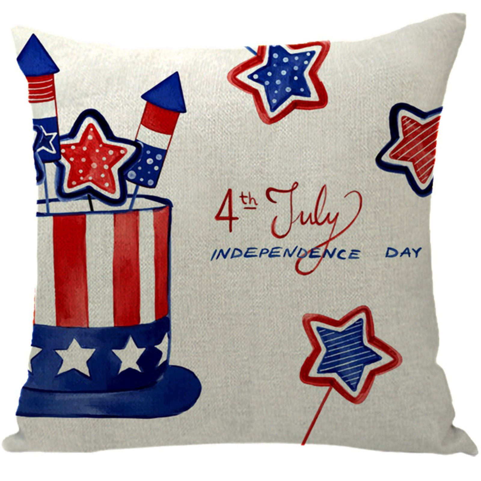 SDJMa 4th of July Decorations Pillow Covers 18x18 inch Independence Day Pillowcases American