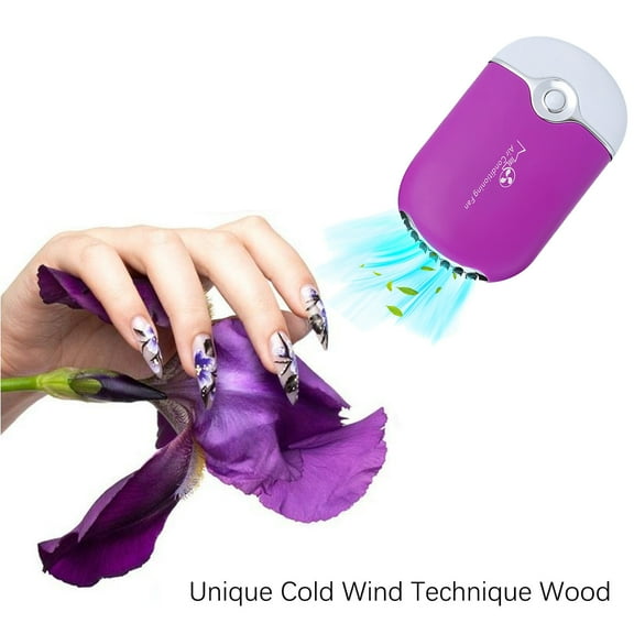 Realhomelove Mini Portable Fans,USB Rechargeable Electric Handheld Air Conditioning Cooling Refrigeration Fan For Eyelash,Eyelash Extension,Nail Dryer(Purple)
