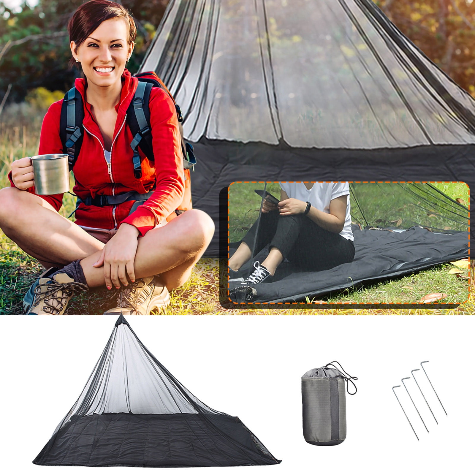 Outdoor Person Travel Camping Portable Foldable Mesh Mosquito Net