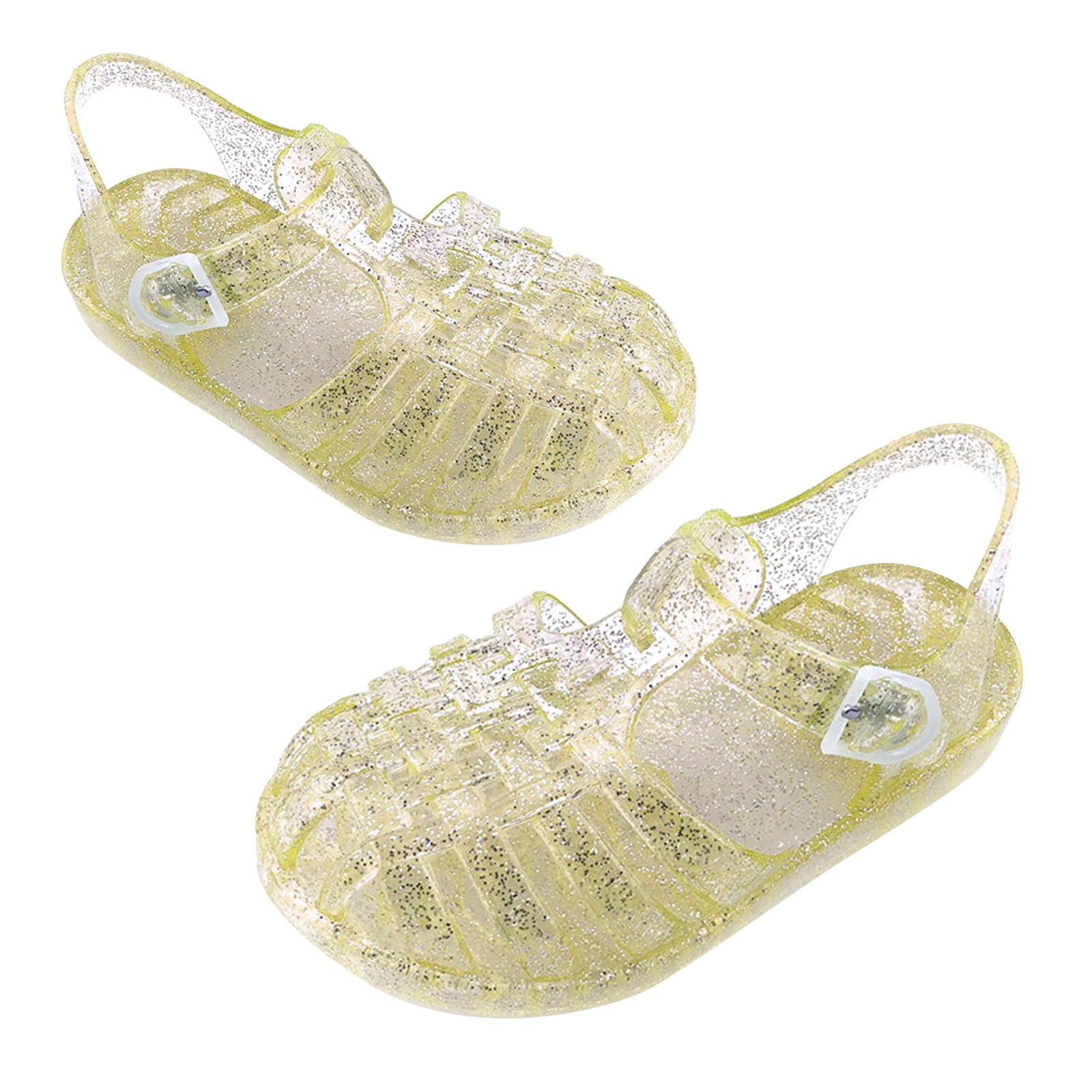 Realhomelove Princess Jelly Sandals Glitter Jelly Sandals Mary Dance Shoes Girls Flat Sandal