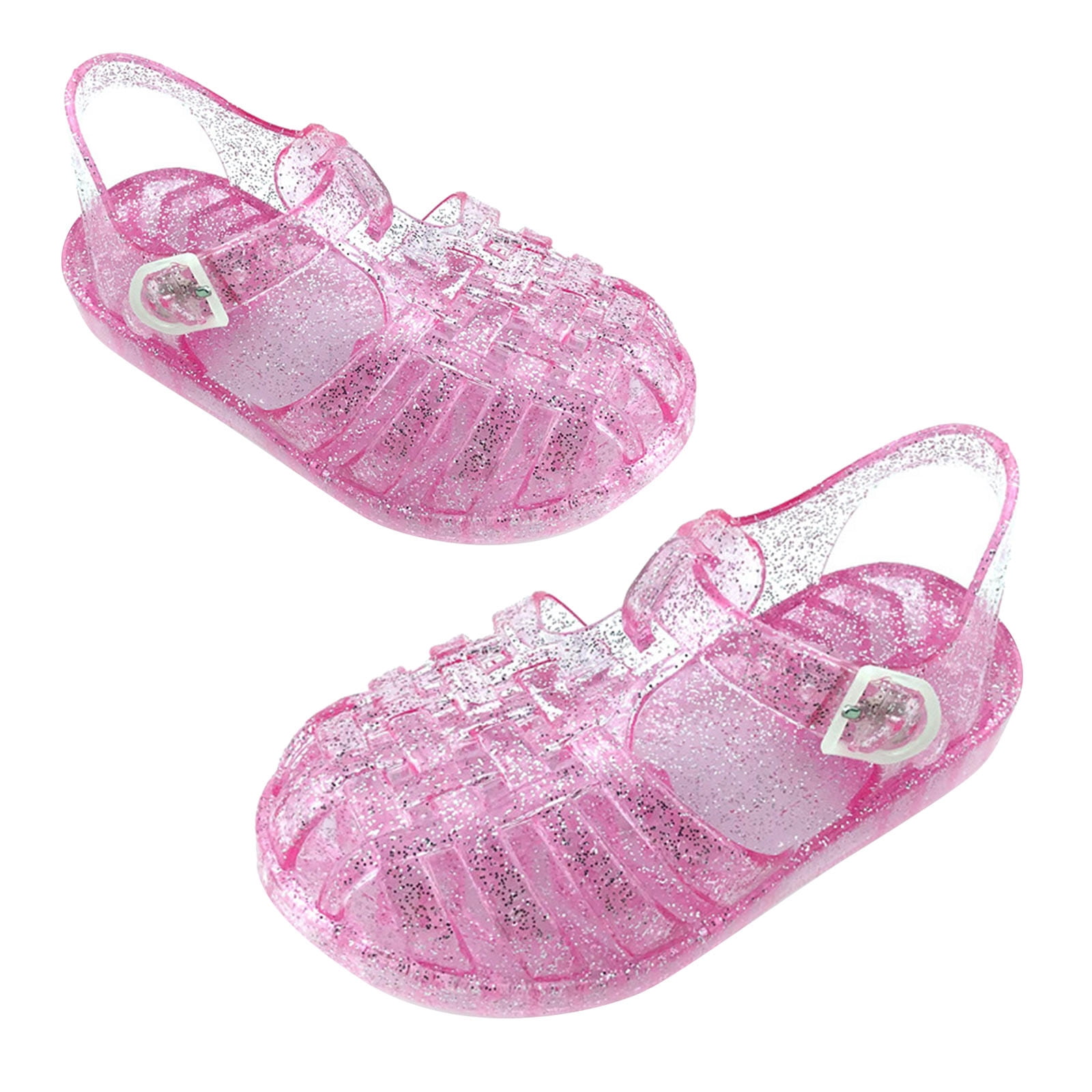 Mini Melissa Younger Girls Pink Glitter Jelly Shoes | Junior Couture UAE