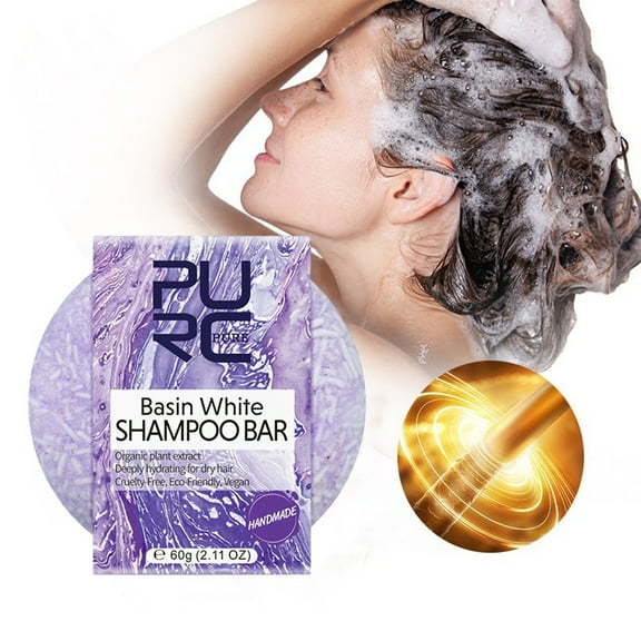 Realhomelove Shampooable Soap,Natural Solid Shampoo Soap Bars for Women with Straight, Curly Hair for Thinning, Thickening (Purple)