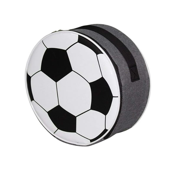 Realhomelove Soccer Lunch Box Football Sport Insulated Lunch Bag Adjustable Shoulder Strap for Women Men(Gray)