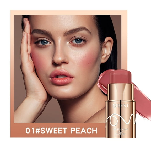 Realhomelove Soft Creamy Blush Stick, On-the-Go Blush,2-in-1 Cheek and Lip Tint, Waterproof Hydrating Solid Natural Moisture Smooth Blendable Matte Finish Face Blush Makeup (#01)