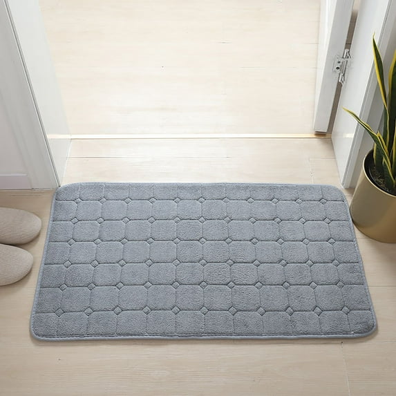 Realhomelove Thick Memory Foam Bath Rugs, Soft Absorbent Soft Memory Foam Mat, Non-Slip Bathroom Mats, Machine Washable Bathmat, Carpet Rug Room Decor for Shower Floor, 32''x20'' Bath Rugs (Gray)