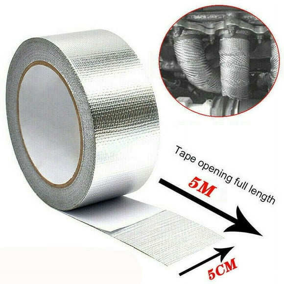Reali Exhaust Manifolds Titanium Heat Wrap Tape Thermal Wrap Silver 5M*5cm & 6 Ties