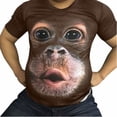 thumbnail image 1 of Reali Funny 3D Monkey Face Gorilla T-Shirt Orangutan Cosplay Short Sleeve Shirt Casual, 1 of 5