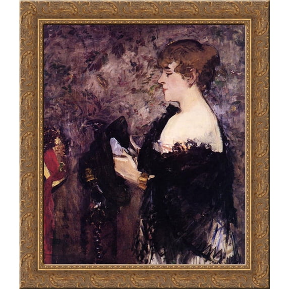 Realism 20x20 Gold Ornate Wood Framed Canvas Art by Manet, Edouard