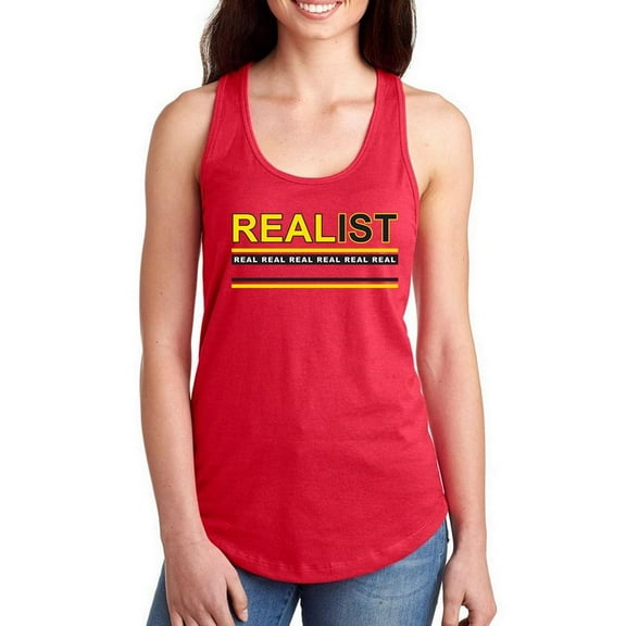 Realist Banner Yellow Noir Racerback Tank Women -Image by Shutterstock, Female Large