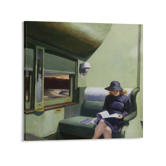 Realist Painter Edward Hopper Compartment C Art Poster Canvas Wall Art Poster Decorative Bedroom Modern Home Print Picture Artworks Posters 16x16inch(40x40cm)