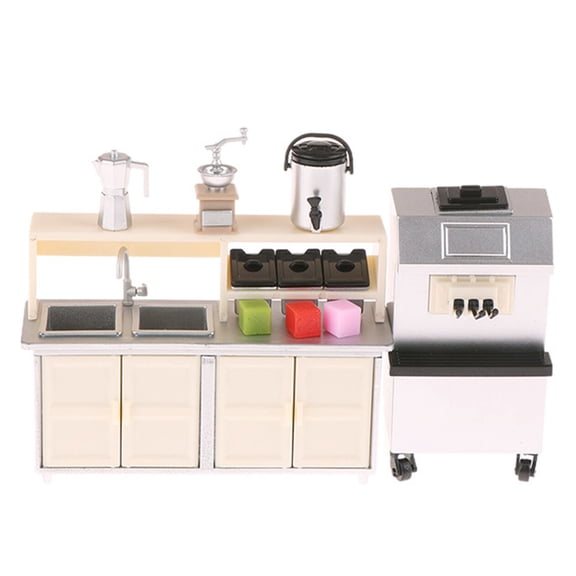 Realistic 1/12 Miniature BubbleTea Shop Scene Accessories Collectible Model Cafe Set For Creative Scene Building