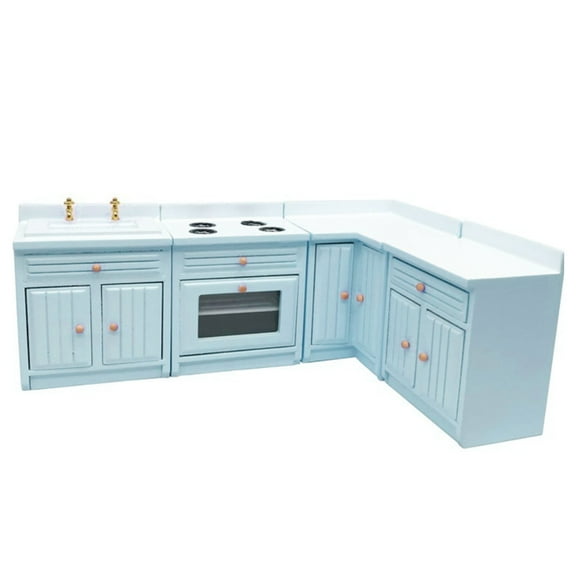 Realistic 1/12 Scale Miniature Kitchen Cabinet for Dollhouses with Openable Doors and Removable Oven Dollhouses Decors