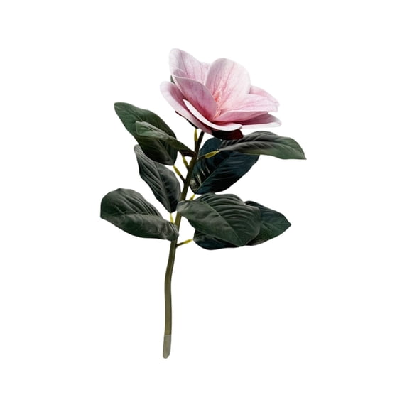 Realistic 14.2 Inch Artificial Magnolia Stems Long Silk Flowers Faux Wedding Bouquet Vase Centerpiece Home Table Decor Holiday Party Arrangements