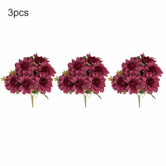 Realistic 3 Bunch Artificial Dahlia Flowers - Perfect for Weddings & DIY Decor!