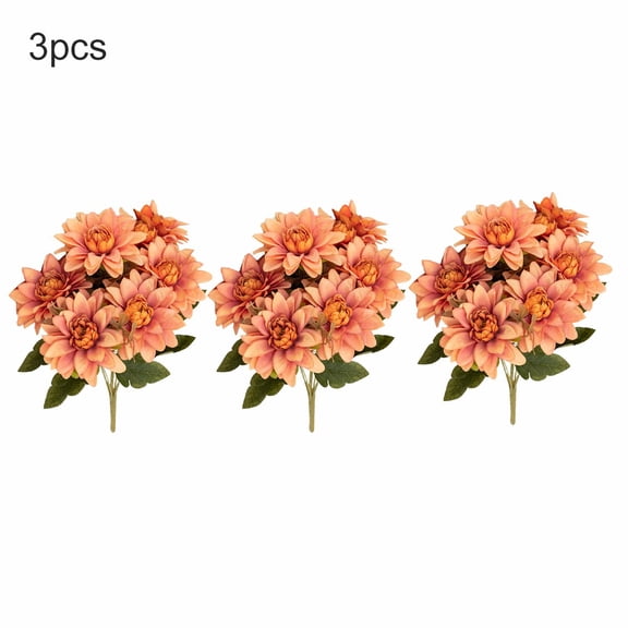 Realistic 3 Bunch Artificial Dahlia Flowers - Perfect for Weddings & DIY Decor!