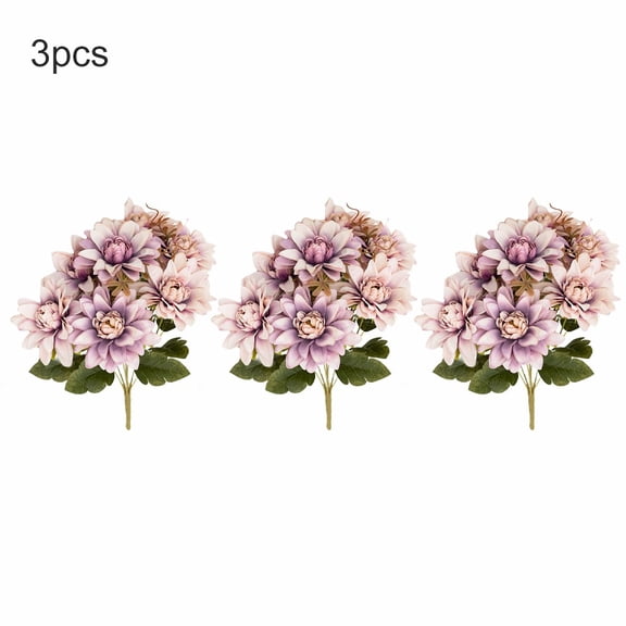 Realistic 3 Bunch Artificial Dahlia Flowers - Perfect for Weddings & DIY Decor!